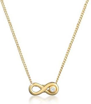 Elli DIAMONDS Collierkettchen Infinity Diamant Weiß (0,015 ct) 585 Gelbgold