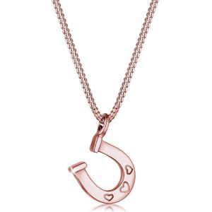 Elli Halsketting kinderen hoefijzer hanger hart geluk liefde delicaat in 925 sterling zilver rose gold plated