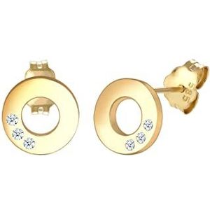 Elli DIAMONDS - Kreis Geo Elegant Diamant (0.03 ct.) 585 Gelbgold Ohrringe 1 ct Damen (237.14 € / 1 ct)