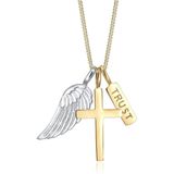 Elli - Halsketting - Dames Kruisvleugels Bi-Color in 925 Sterling Zilver - Dames