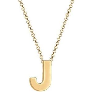 Elli Halskette Damen Buchstabe J Initialen Minimal in 925 Sterling Silber vergoldet