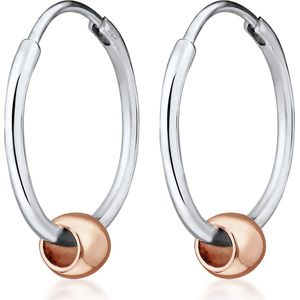 Elli - Elli Kolczyki Kugel Geo Creole Bi-Color 925 Sterling Silber Creolen 1 ct Damen (49.99 € / 1 ct)