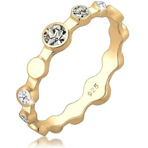 Elli Dames Ring Dames Geo Colour met kristallen in 925 sterling zilver verguld
