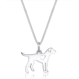 Elli Dames Halsketting Dames Hond Diervriend Uitgesneden in 925 Sterling Zilver