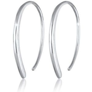 Elli Creolen Pull-Through Geo Basis damesoorbellen in 925 sterling zilver