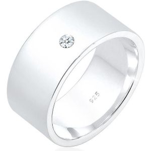 Elli DIAMONDS - Bandring Basic Diamant (0.03 ct.) 925 Silber Ringe 1 ct Damen (109.99 € / 1 ct)