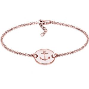 Elli Maritiem Damesarmband, ankerplaatje, 925 sterling zilver, 17 cm, Sterling zilver