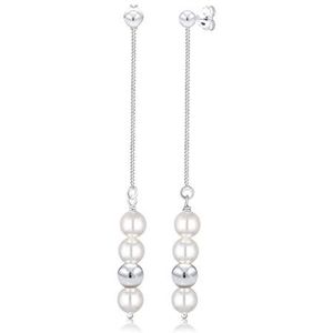 Elli Dames Oorbellen Hänger Imitationsperlen Geo 925 Silber