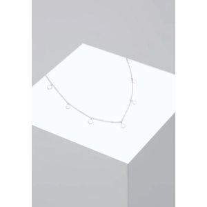 Elli Halsketting choker geo cirkel basic mat coin 925 zilver