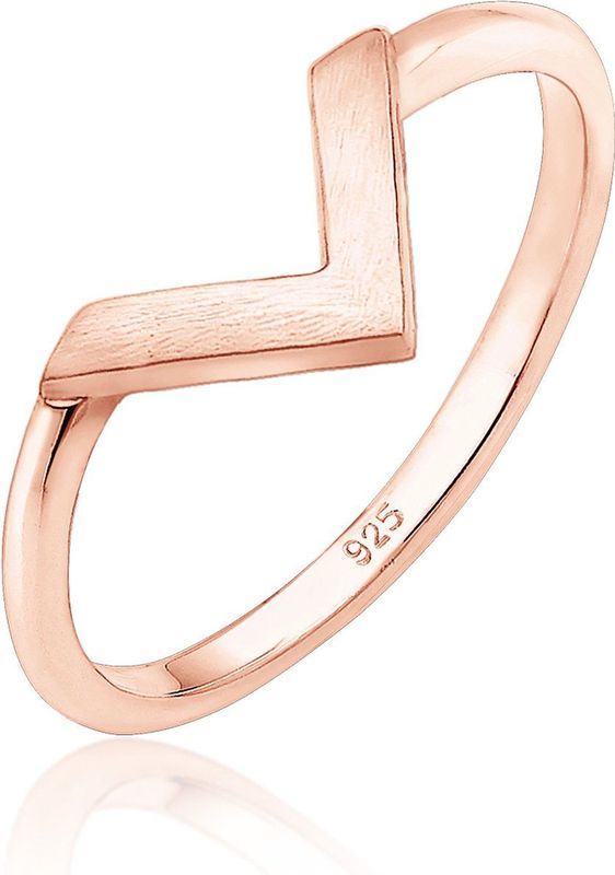 Ring - Rooskleurig - 925 Sterling Zilver - Geo-Look