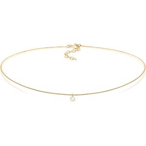 Elli Halsketting choker maansteen hanger basic geo 925 zilver