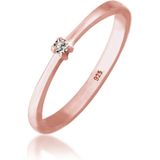 Elli - Damesring - Zilver - Glas - Solitaire met Kristallen