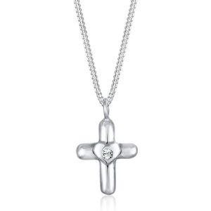 Elli - Kinder Kreuz Herz Cute Kristalle 925 Sterling Silber Ketten 1 ct Damen (33.99 € / 1 ct)
