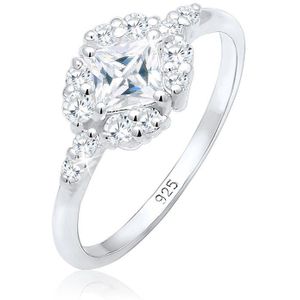 Elli PREMIUM Dames Ring Dames Verloving Zirkonia Stenen Romantisch in 925 Sterling Zilver