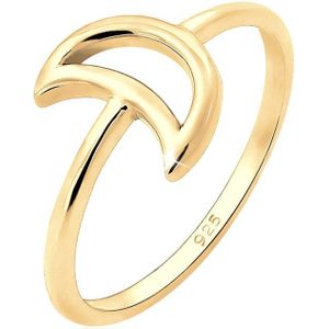 Elli Ring dames halve maan astro in 925 sterling zilver verguld