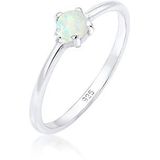Elli Fingerring »Silberring mit synth. Opal rund 925er Silber«