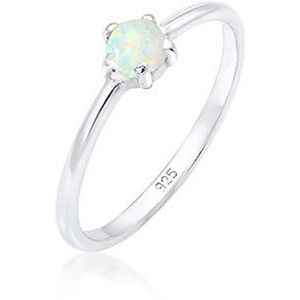 Elli Fingerring »Silberring mit synth. Opal rund 925er Silber«