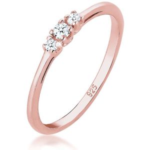 Elli DIAMONDS - Verlobungsring Diamant (0.06 ct.) Zart 925 Silber Ringe 1 ct Damen (152.99 € / 1 ct)