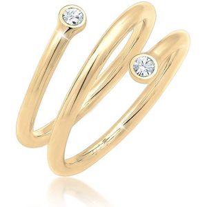 Elli Dames Ring Wrap Ring Geo met kristallen in 925 Sterling Zilver