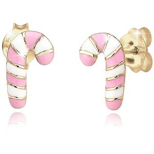 Elli Oorbellen Kinder Oorbellen Candy Cane Emaille in 925 Sterling Zilver