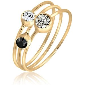 Elli Dames Ring Dames Stapelen Set van 3 Elegant met Kristallen in 925 Sterling Zilver