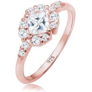 Elli PREMIUM Dames Ring Dames Verloving Zirkonia Stenen Romantisch in 925 Sterling Zilver