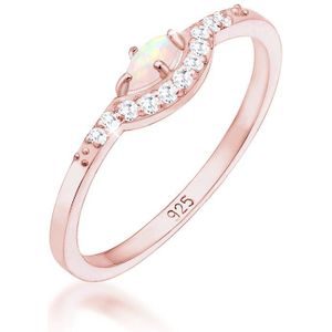 Elli Dames Ring Dames Vintage Precious met Zirconia Marquise Opal in 925 Sterling Silver