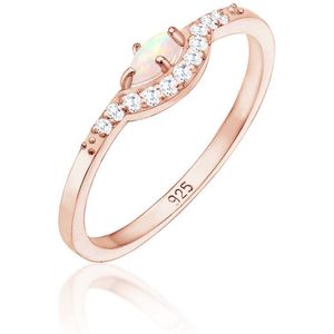 Elli - Vintage Precious - Ring - 925 Sterling Silver - Met Zirconia en Marquise Opal