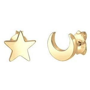 Elli Oorbellen Dames Ster Halve Maan Astro in 925 Sterling Zilver