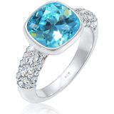 Elli Premium Verlobungsring »Glas Kristalle Hellblau 925 Sterling Silber«