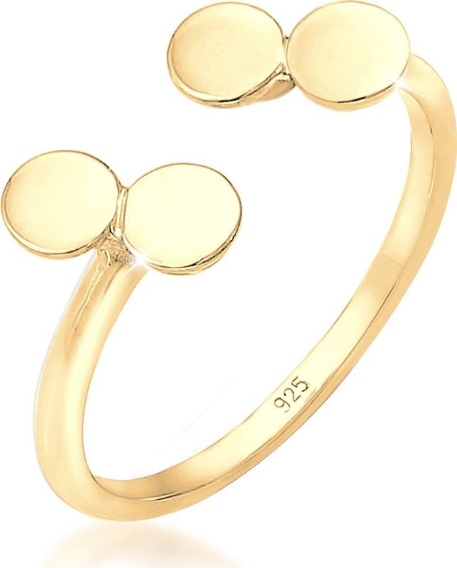 Elli Fingerring »Kreis PLättchen Look Offen Verstellbar 925 Sterling Silber«