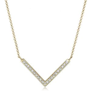 Elli Dames Halsketting Dames V-halsketting met kristallen in 925 sterling zilver 45 cm lang