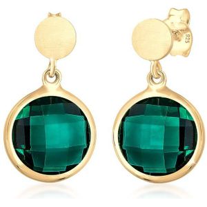 Elli PREMIUM - Hänger Kreis Grüner Quartz 925 Sterling Silber Ohrringe 1 ct Damen (88.99 € / 1 ct)