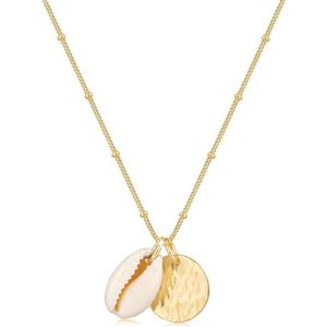 Elli Dames Halsketting Dames Bol Plaatje Kauri Schelp Hanger Trend in 925 Sterling Zilver