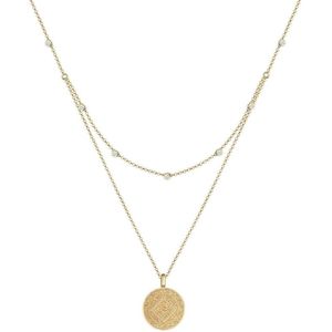 Elli - Münze Plättchen Kristalle 925 Silber Ketten 1 ct Damen (179.99 € / 1 ct)