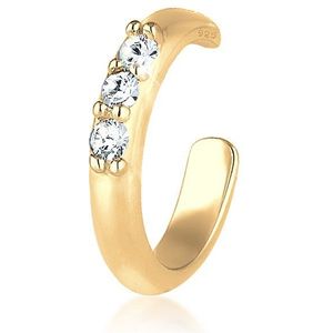 Elli Oorbellen Single Earcuff Oorklem Kristallen 925 Sterling Zilver Verguld