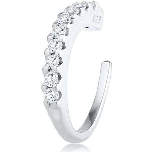 Elli Oorbellen dames single earcuff met zirkonia kristallen in 925 sterling zilver, Eén maat, Kristal, Zirkonia