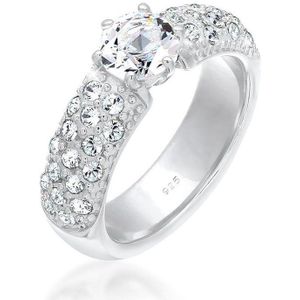 Elli PREMIUM Dames Ring Verlovingsring met kristallen in 925 sterling zilver