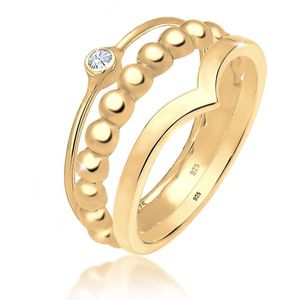 Elli - 3er Ringset Solitär Kristall 925 Silber Ringe 1 ct Damen (79.89 € / 1 ct)
