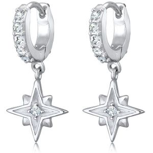 Elli - Creole Kristalle Astro Star 925 Silber Creolen 1 ct Damen (59.99 € / 1 ct)