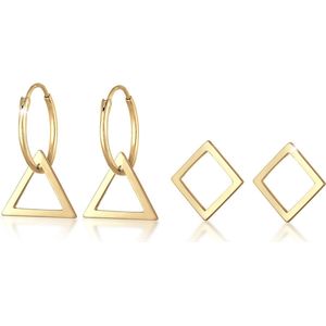 Elli - Creolen Set Hänger Geo Dreieck Trend 925 Silber 1 ct Damen (79.99 € / 1 ct)
