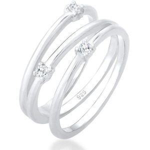 Elli - Wickelring Filigran Zirkonia Trend 925 Silber Ringe 1 ct Damen (69.99 € / 1 ct)