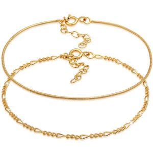 Elli Dames Armband Dames Figaro Rond Filigraan in 925 Sterling Zilver Verguld