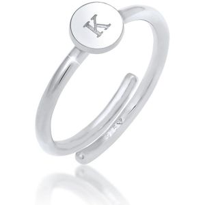 Elli - Buchstabe K Kreis Verstellbar 925 Sterling Silber Ringe 1 ct Damen (34.99 € / 1 ct)