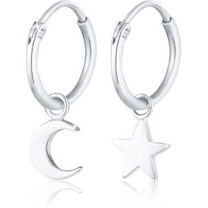 Elli - Creolen Ohrhänger Stern Mond Astro Look 925 Silber 1 ct Damen (49.99 € / 1 ct)
