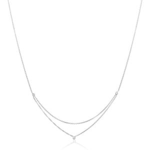 Elli Dames Halsketting Dames Basis Laag Look met Kristallen in 925 Sterling Zilver