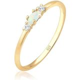 Elli Fingerring »Opal Marquise und Zirkonia 925 Sterling Silber«