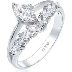 Elli PREMIUM Dames Ring Elli PREMIUM Ring Dames Fonkelend Elegant met zirkonia kristallen in 925 sterling zilver Verguld