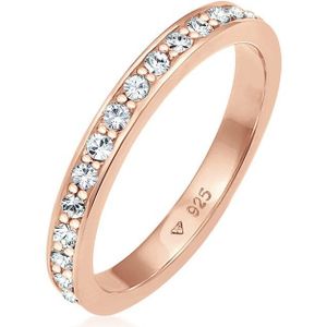 Elli - Damesring - Roségoud - 925 Zilver - 28 Kristal - Maat 52