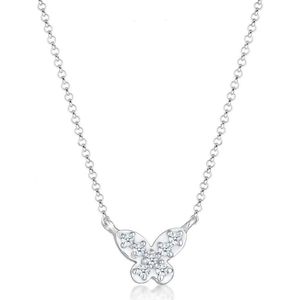 Elli DIAMONDS - Schmetterling Diamanten (0.105 ct) 925 Silber Ketten 1 ct Damen (189.99 € / 1 ct)
